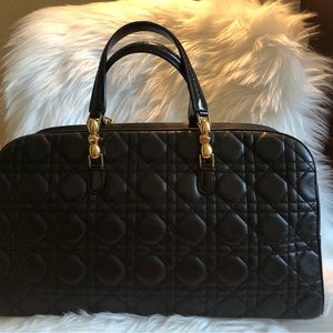 💯Authentic Christian Dior Cannage stitching Lambskin,Boston style,vintage